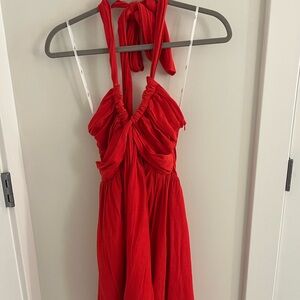 Lulu's Vibrant Red Smocked Dress